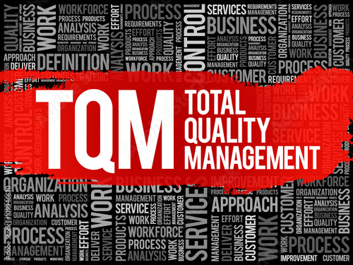 TQM - Total Quality Management word cloud, business concept background