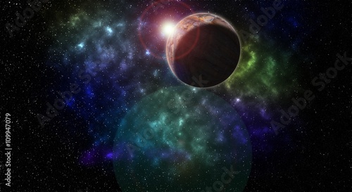 Fototapeta Naklejka Na Ścianę i Meble -  Fog in space. Research of space matter. Interstellar space.