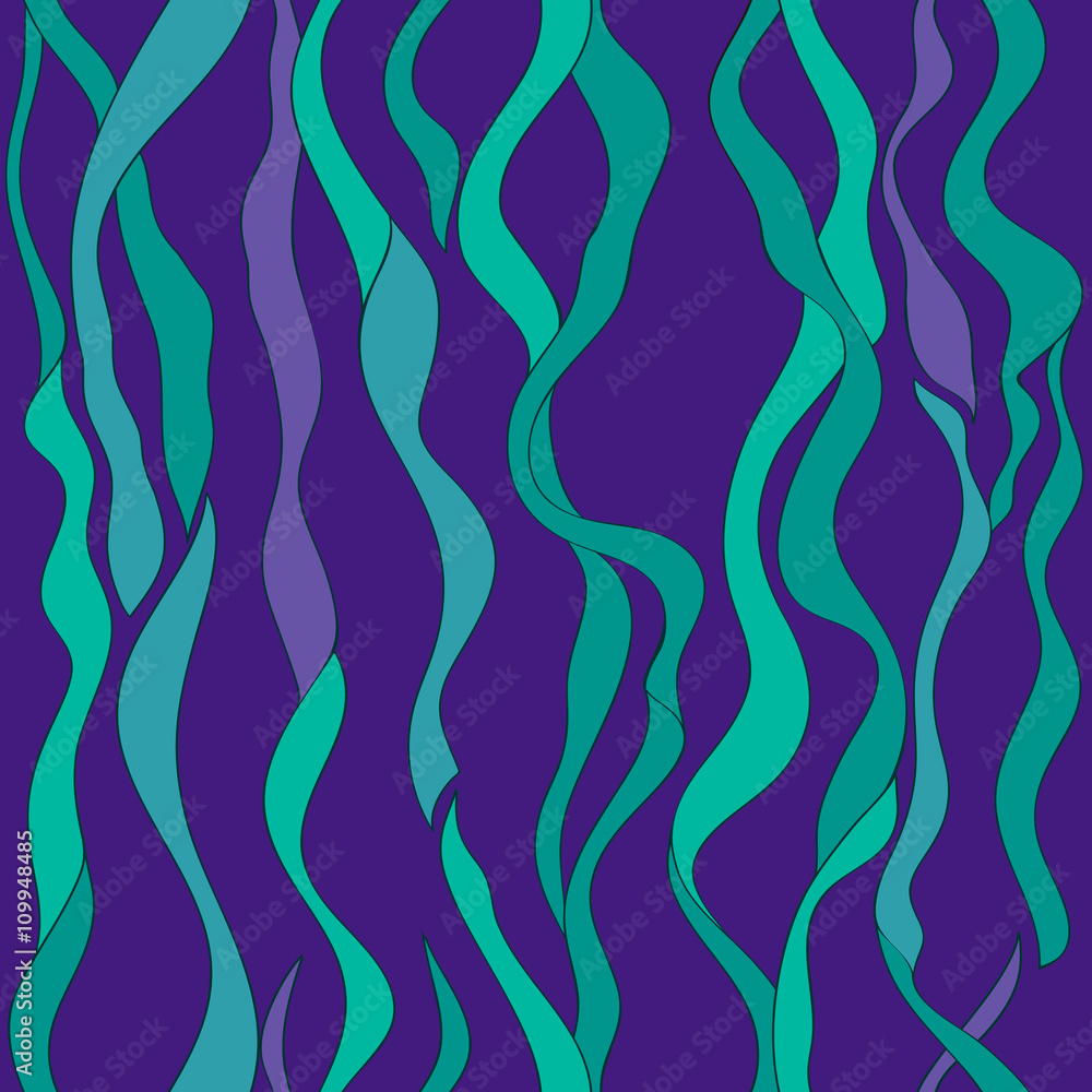 Seamless vector background drawn vertically from algae Seamless vector background drawn vertically from algae