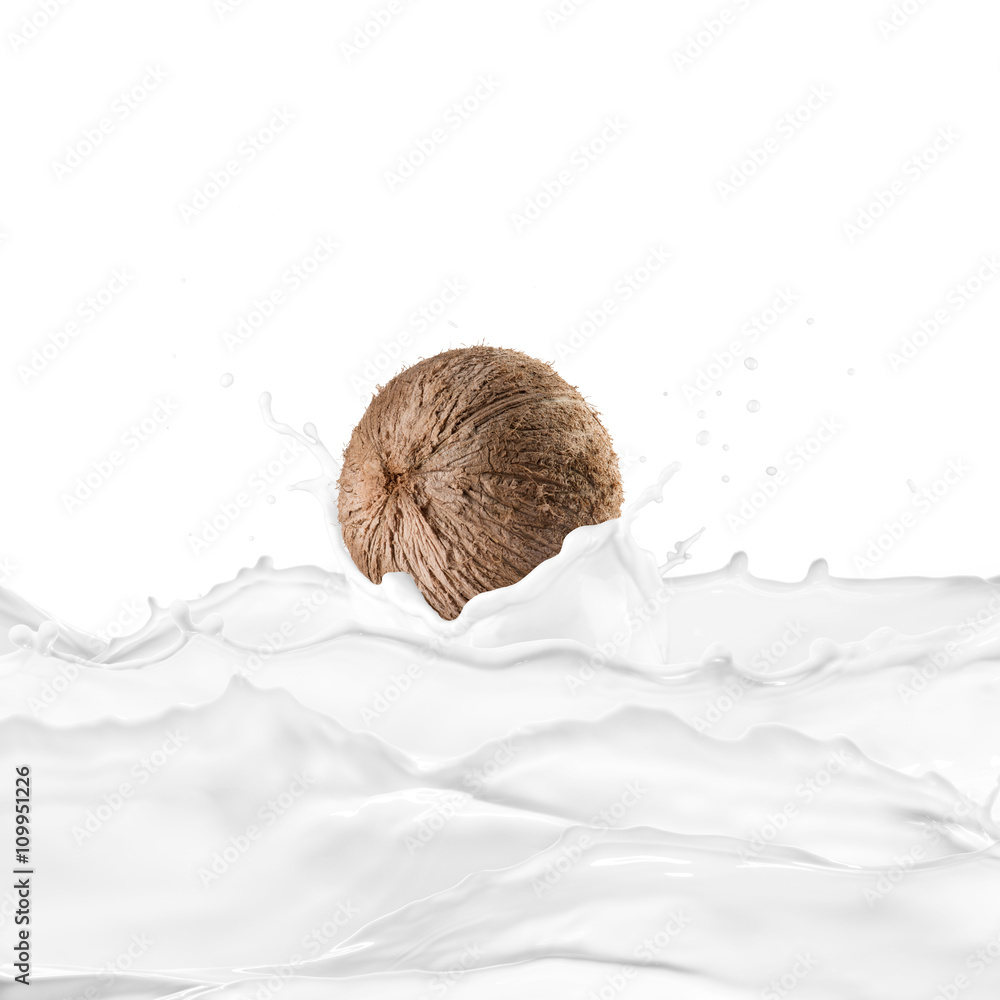Fresh Coconut With Milk Splash Fresh Coconut With Milk Splash