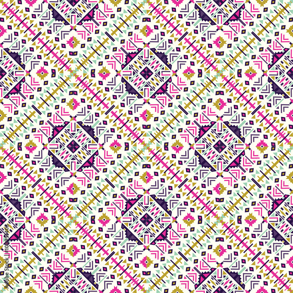 Ethnic seamless pattern. Aztec geometric background.