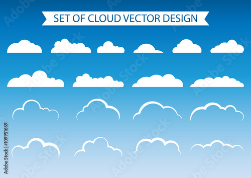 Set of cloud vector design