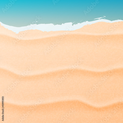 Summer background with beach sand and sea. Sand and sea vector illustration.