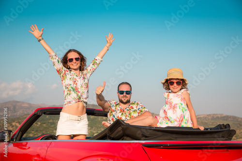 Happy family travel by car in the mountains © Sunny studio