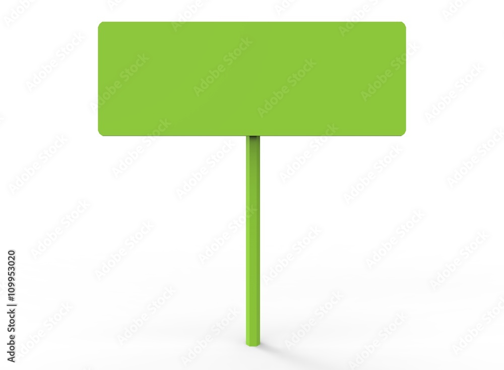 simple road sign. 3d illustration on white background. with shadow. icon for game or for site. simple to use. green color simple road sign. 3d illustration on white background. with shadow. icon for game or for site. simple to use. green color