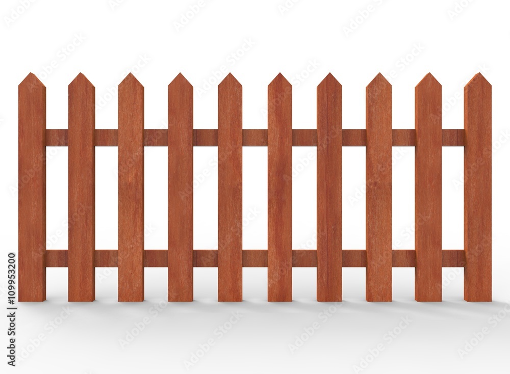 3d illustration of simple fence. low poly style. simple to use. on white background isolated with shadow. wooden color 3d illustration of simple fence. low poly style. simple to use. on white background isolated with shadow. wooden color