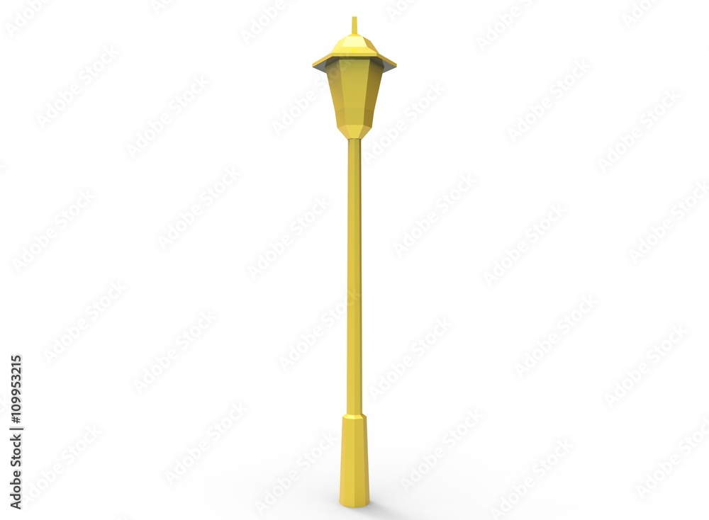 3d illustration of simple street light. cartoon low poly style. green lantern. on white background isolated with shadow. 3d illustration of simple street light. cartoon low poly style. green lantern. on white background isolated with shadow.