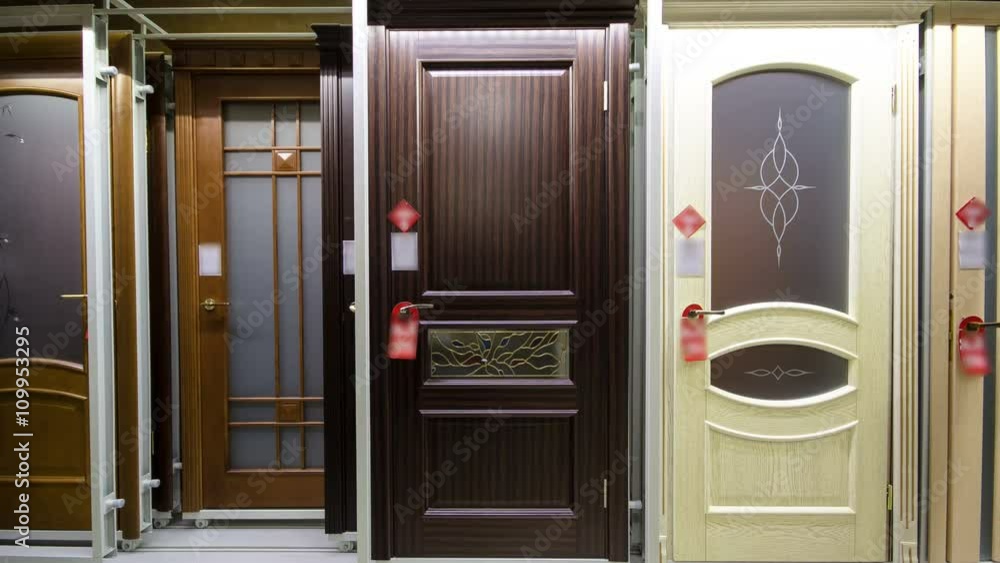 Wooden front door timelapse stop motion from the interior of home with windows. Interior shot of Wooden Front Door Wooden front door timelapse stop motion from the interior of home with windows. Interior shot of Wooden Front Door