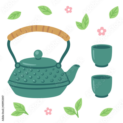 Japanese tea pot set