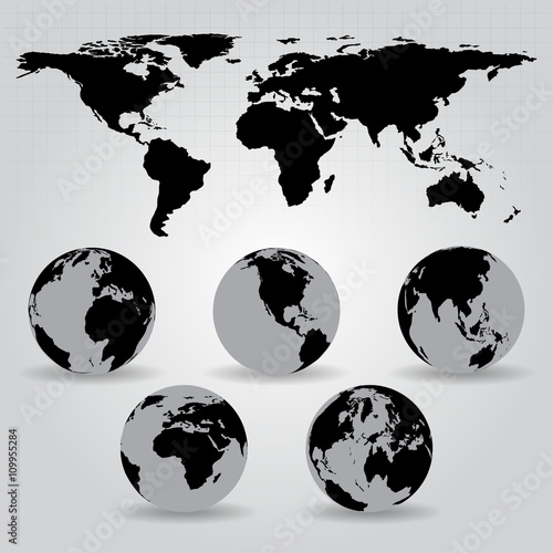 World map vector illustration. Elements of this image furnished by NASA