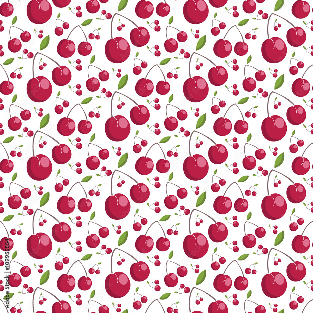 Seamless pattern of juicy cherries. vector illustration Seamless pattern of juicy cherries. vector illustration