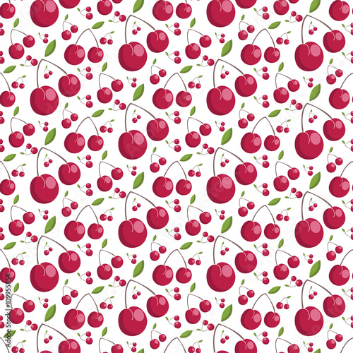 Seamless pattern of juicy cherries. vector illustration