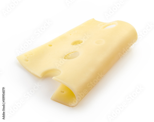 one piece of cheese sliced