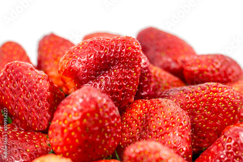 Fresh Juicy Strawberry on white background.