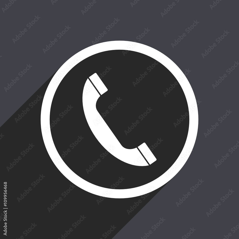 flat design phone web white and grey vector icon flat design phone web white and grey vector icon