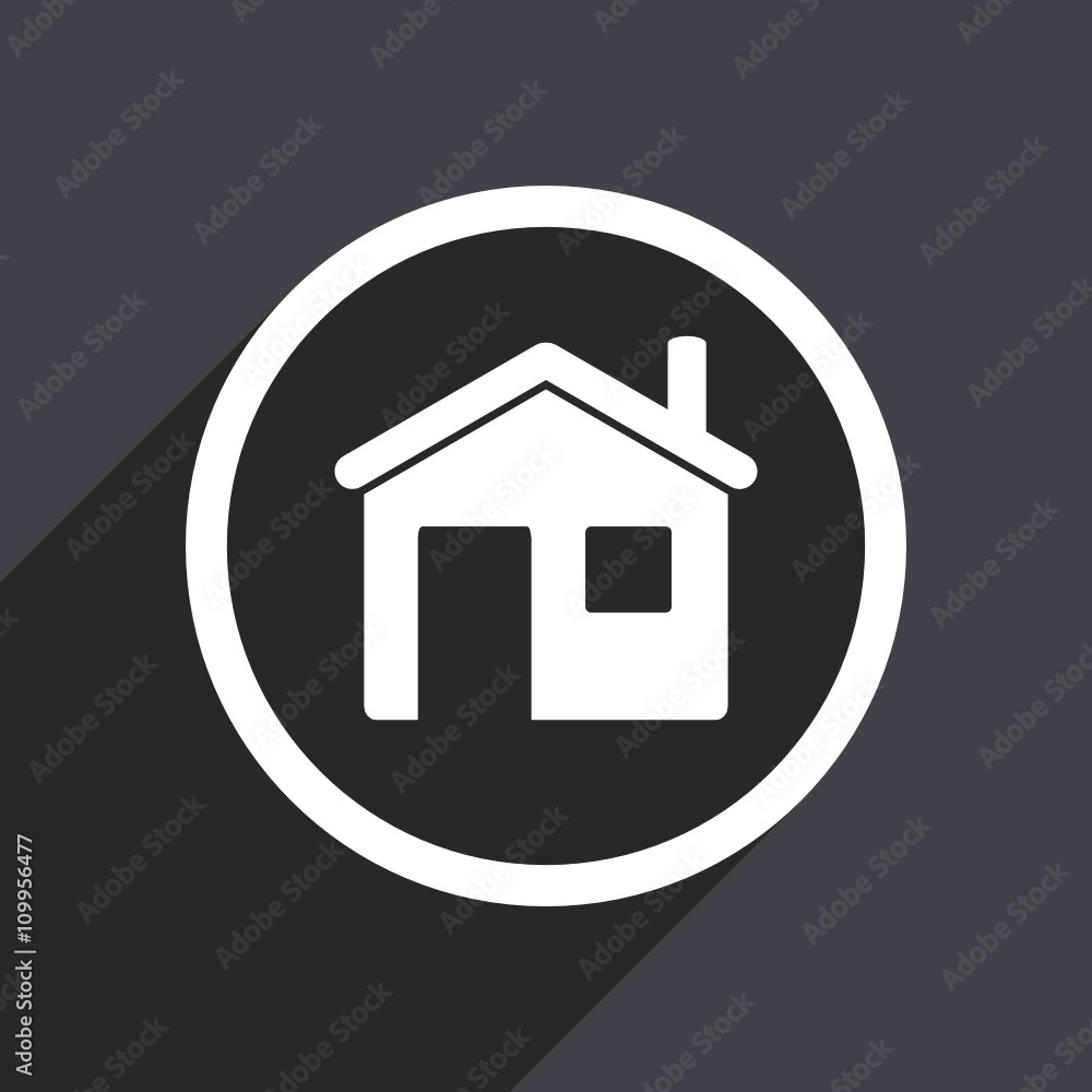 flat design home web white and grey vector icon flat design home web white and grey vector icon