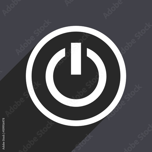 flat design power web white and grey vector icon