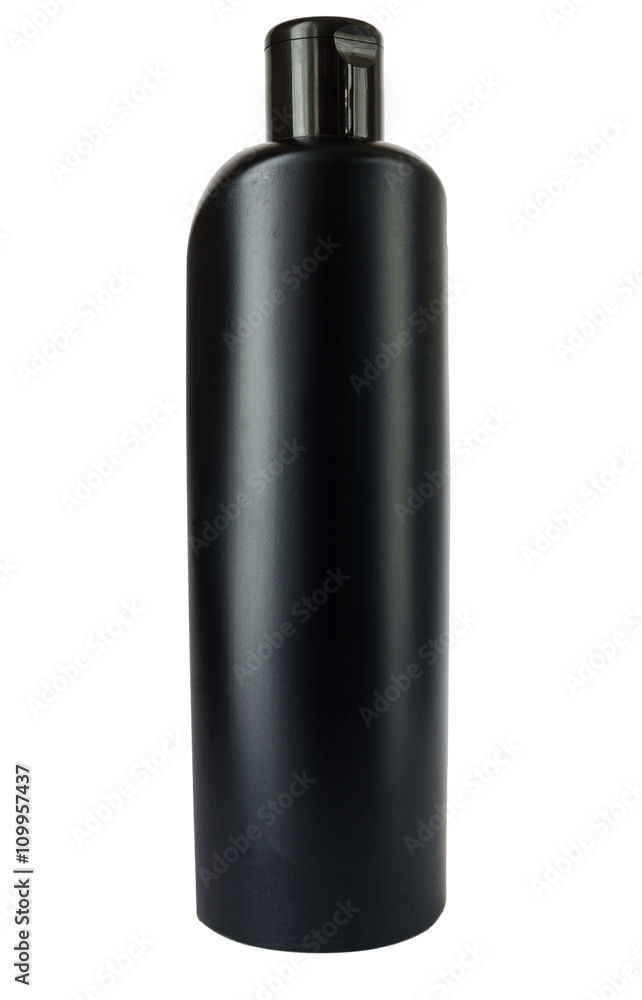 bottle, black plastic, isolate bottle, black plastic, isolate