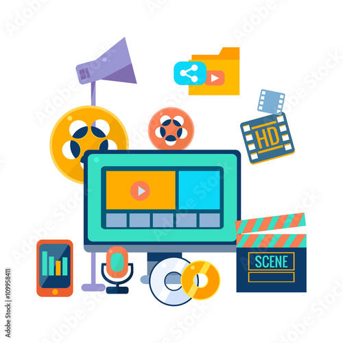 Film Production Icons Set 