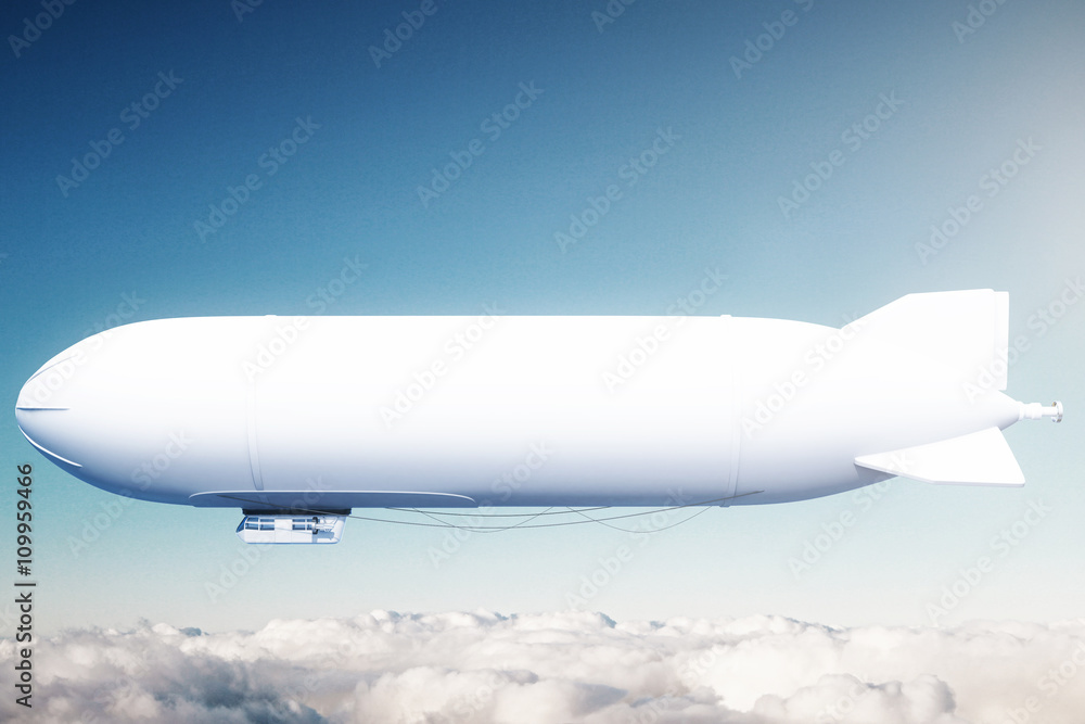 Naklejka premium White airship