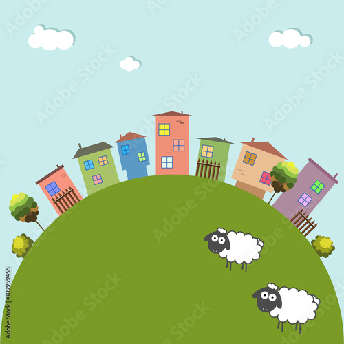 Colorful Houses. Real Estate Concept