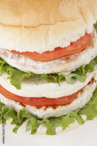 Chicken burger shot in studio