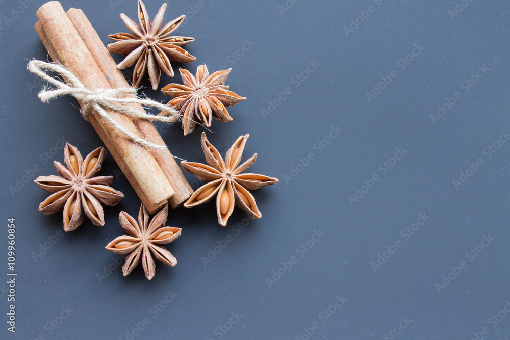 Cinnamon sticks with star anise Cinnamon sticks with star anise