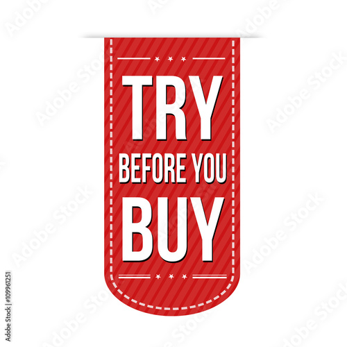 Try before you buy banner design