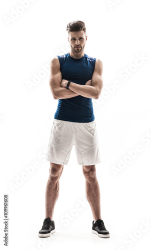 Handsome male athlete is expressing his confidence © Yakobchuk Olena