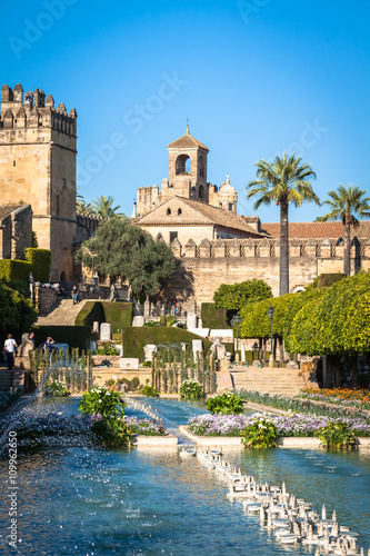 Obraz na płótnie Cordoba,Spain-March 11,2015:The famous Alcazar with beautiful ga w salonie