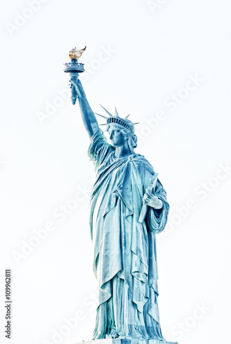 Architecture of famous New York City in USA  statue of liberty