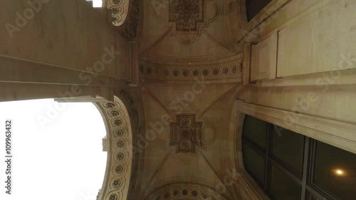 Louvre. The famous art museum in Paris. France.  Shot in 4K (ultra-high definition (UHD)).
