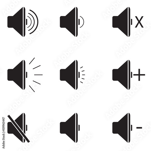 Speaker icon set Flat - Vector