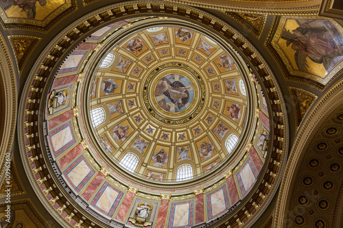 Interior of Saint Stephen Basilica in Budapest  Hungary.