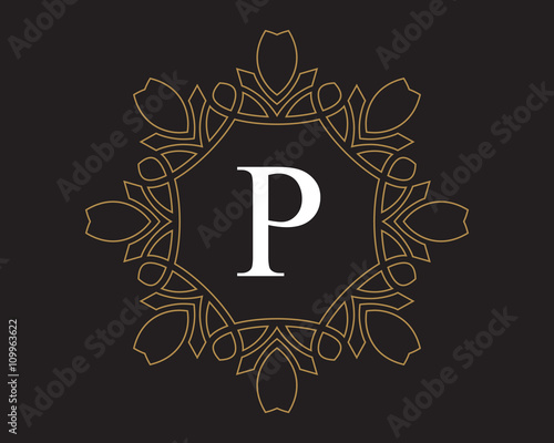 P Monogram Vintage Classic Letter Logo for Luxury Business