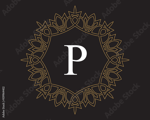P Monogram Vintage Classic Letter Logo for Luxury Business