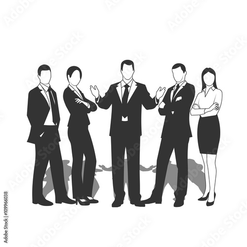 silhouettes of business people