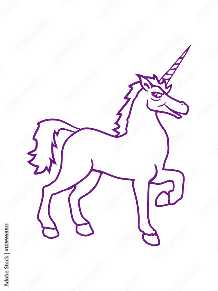 Fototapeta premium unicorn unicorn gay cool riding horse stallion equestrian comic cartoon