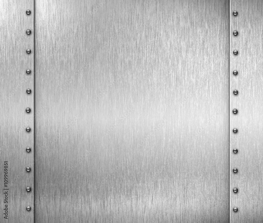 brushed metal background with rivets 