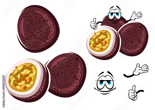 Exotic brazilian passion fruit cartoon character
