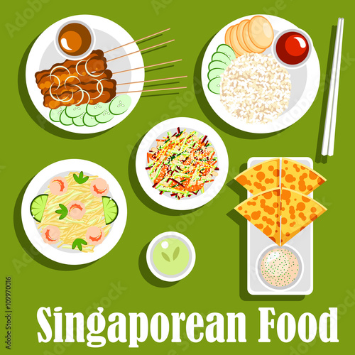 Photography Singaporean national cuisine flat icon