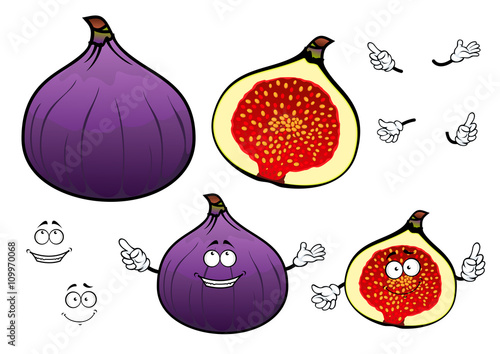 Honey sweet fig fruit cartoon characters