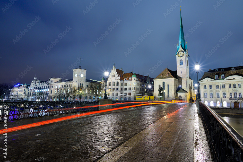 Obraz premium Switzerland Landscape : Fraumunster church of Zurich