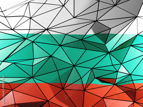 Triangle background with flag of bulgaria