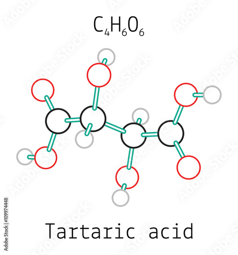 C4H6O6 tartaric acid molecule