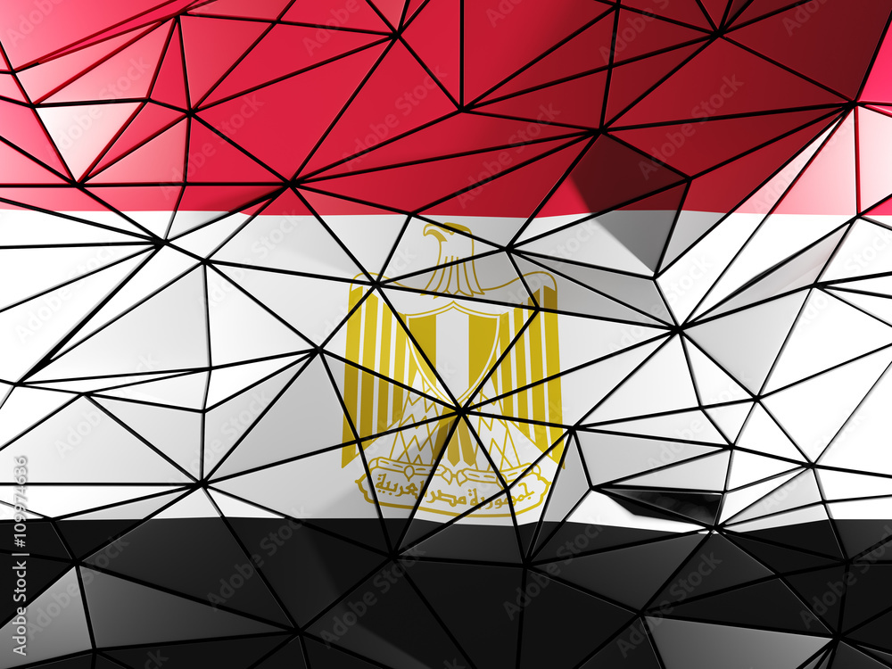 Fototapeta premium Triangle background with flag of egypt