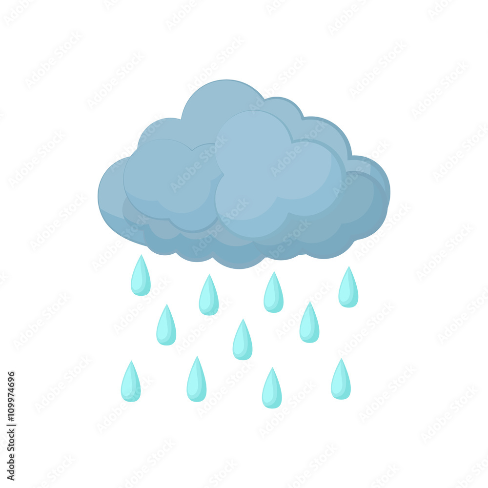 Cloud with rain drops icon, cartoon style Stock Vector | Adobe Stock