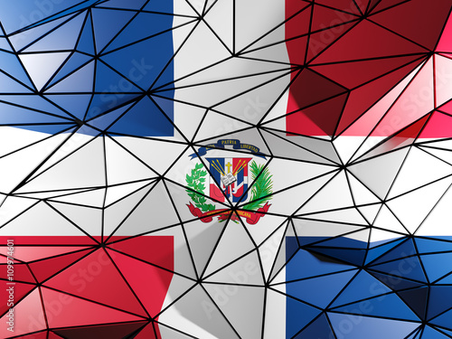 Triangle background with flag of dominican republic