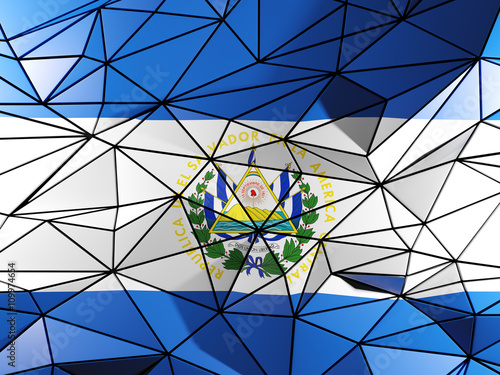 Triangle background with flag of el salvador
