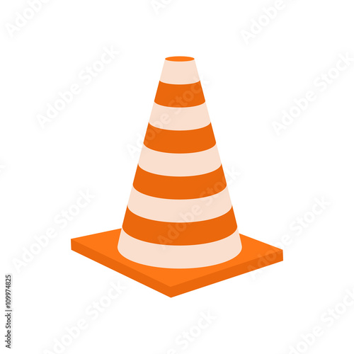Traffic cone icon, cartoon styl